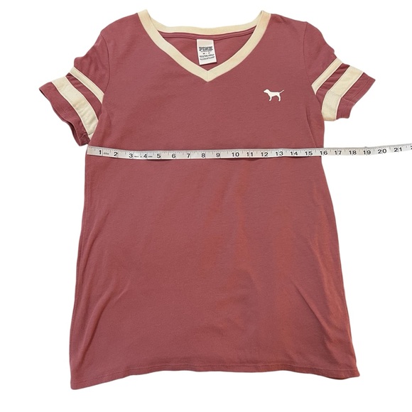 Victoria Secret Pink Varsity Tee SZ XS | Lounge Tee Shirt - Picture 5 of 11